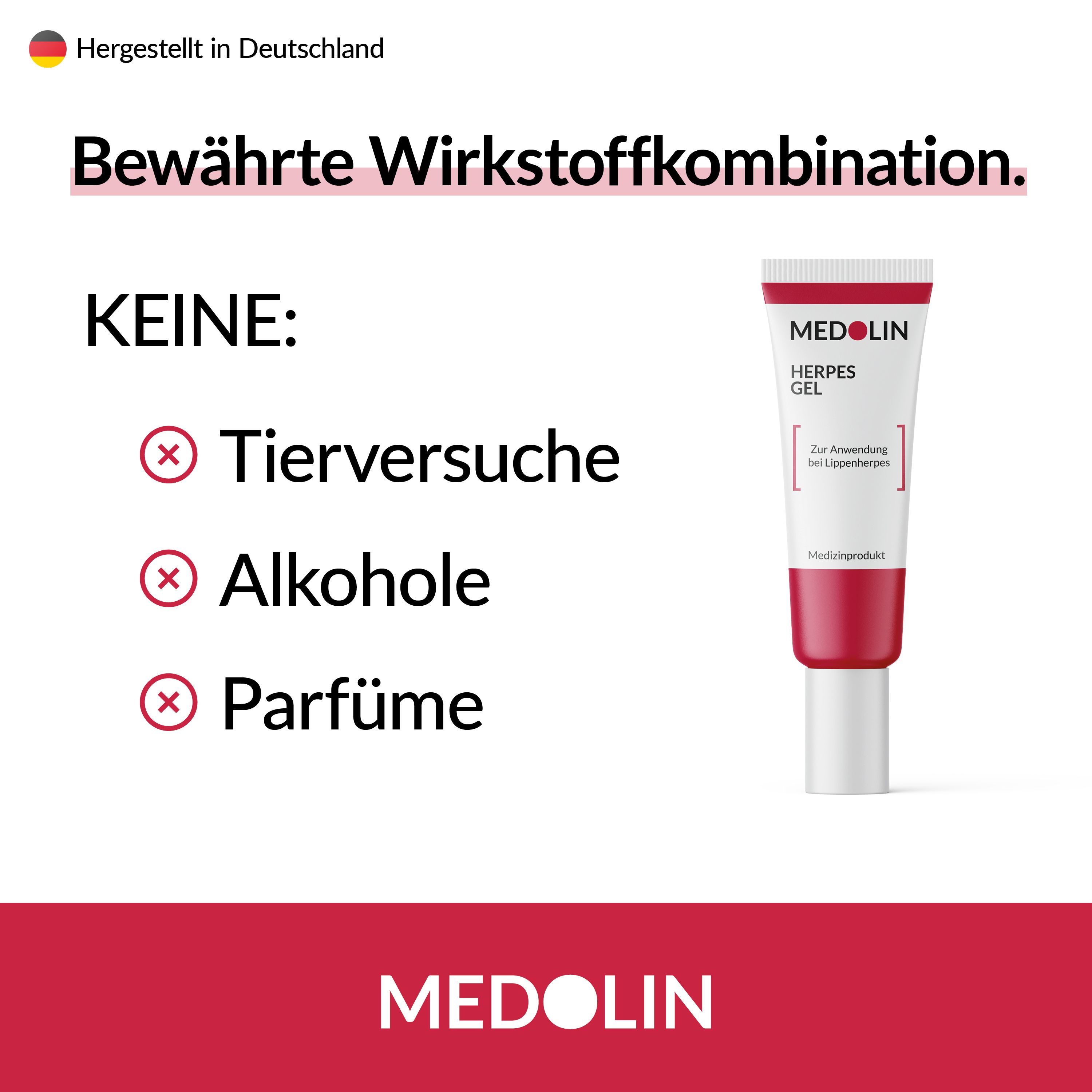 Medolin® Herpesgel - herpes cream against cold sores - herpes cream for healthy lips