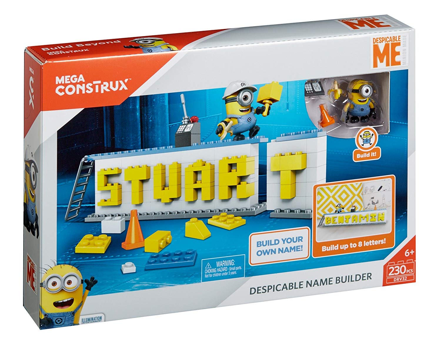 Mega Bloks DRV32 Despicable Me Minions Name Bauset Construction Toy Mattel