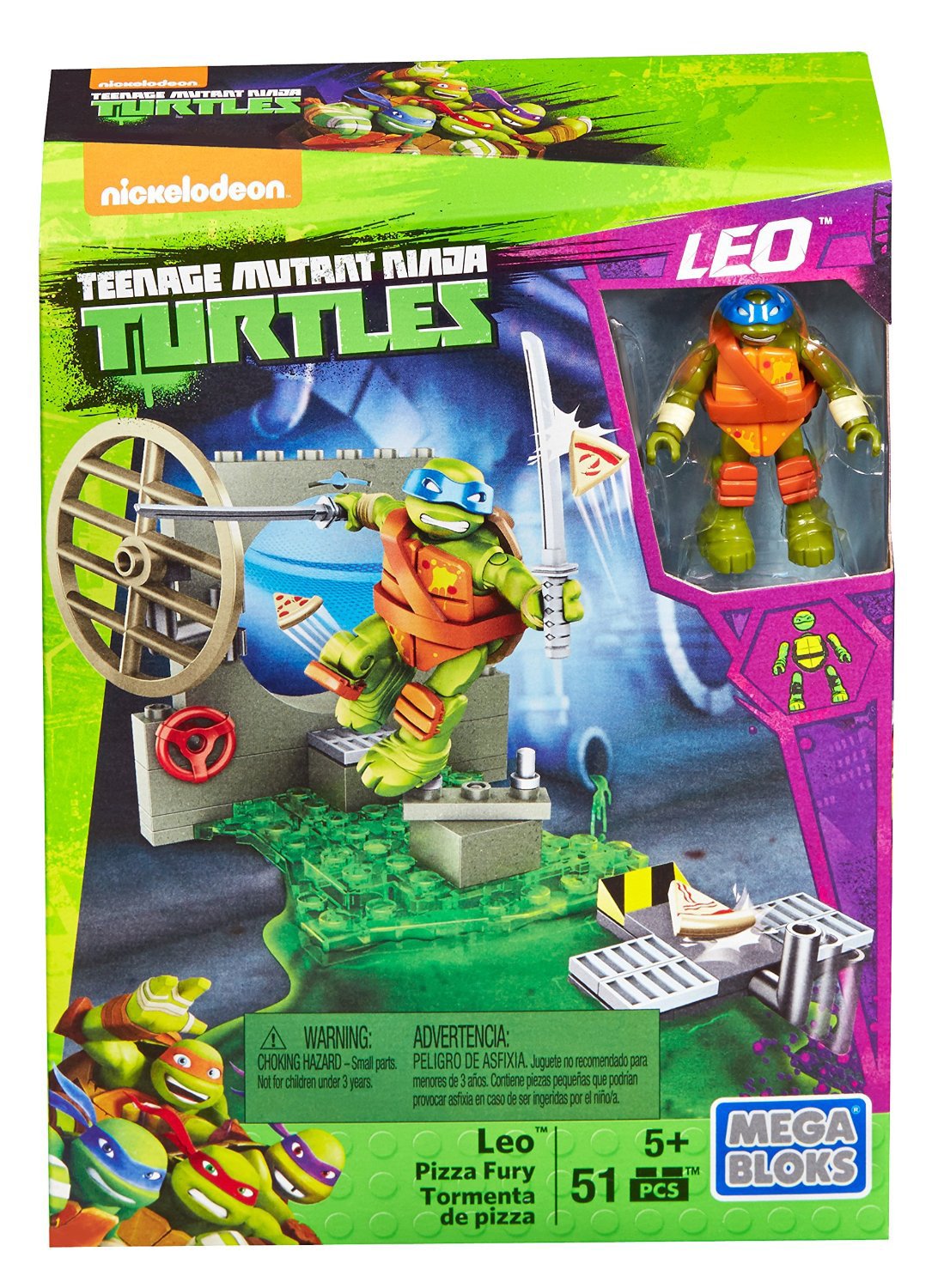 Mega Bloks Teenage Mutant Ninja Turtles Leo Pizza Fury Building Set