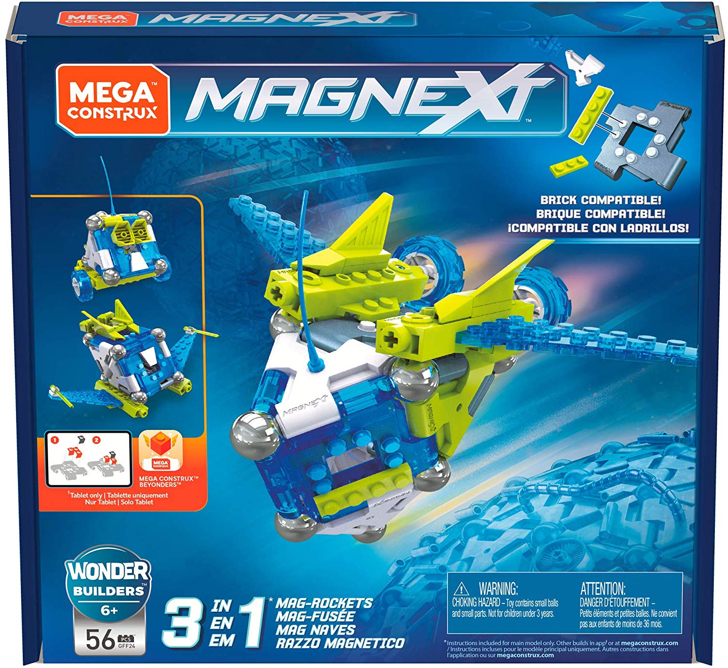 Mega Construx Gff24 Magnext 3-In-1 Mag-Rocket