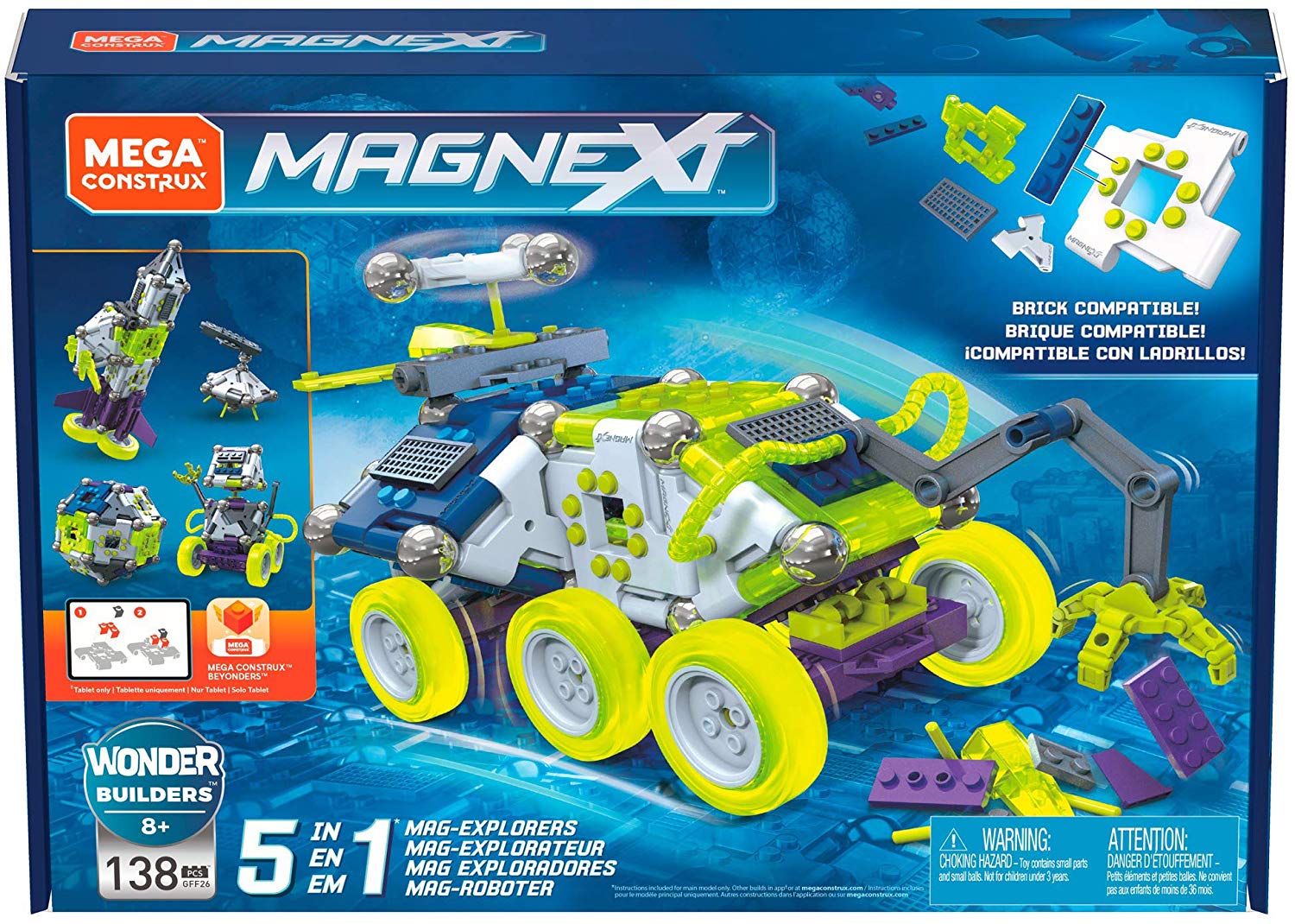 Mega Construx Gff26 Magnext 5-In-1 Magg Robot