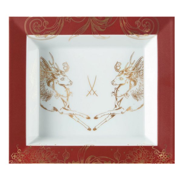 Meissen Vide-Poche storage tray Christmas Peryton (21x1