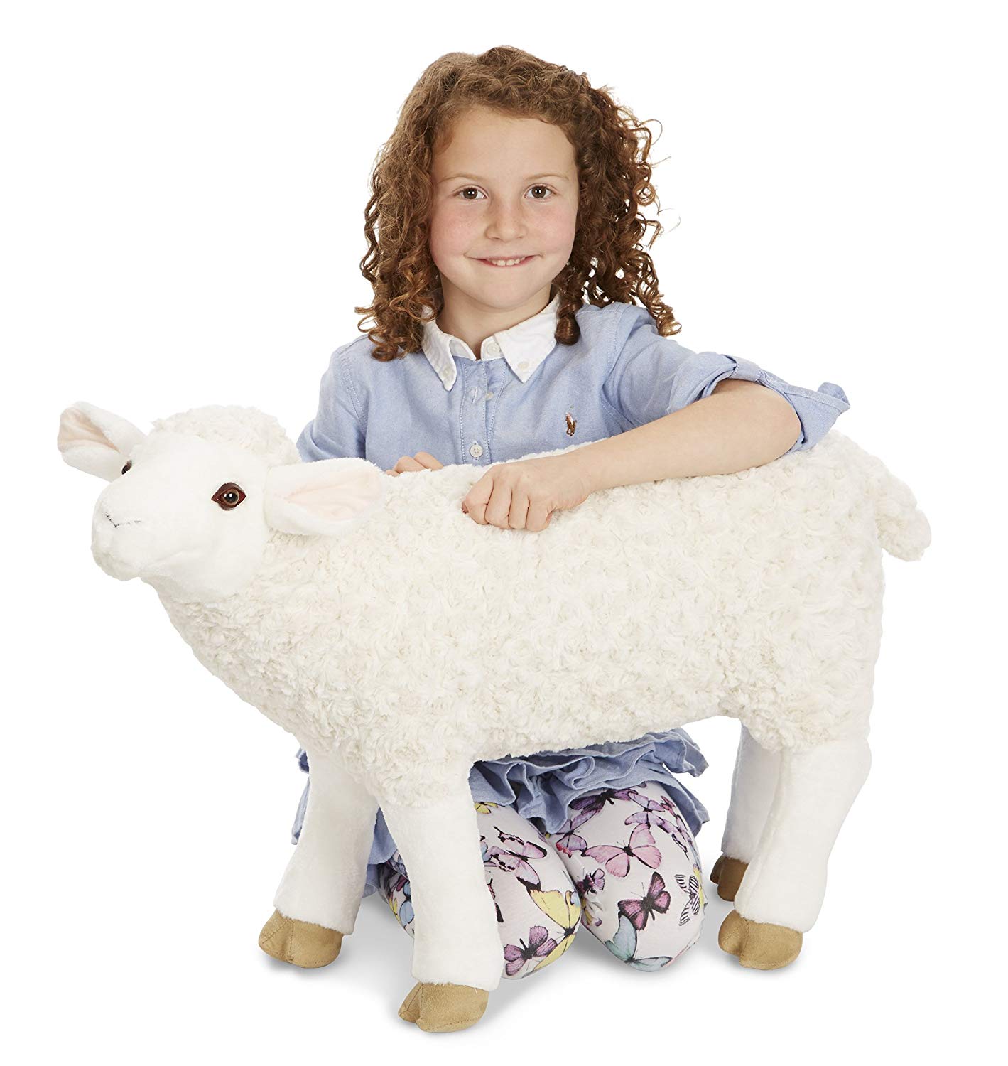 Melissa & Doug 18265 Lifelike Giant Soft Toy Lamb, 60 Cm