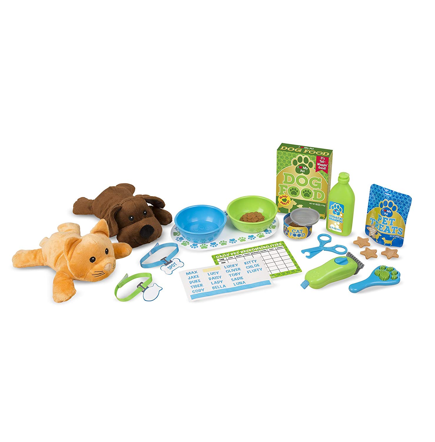 Melissa & Doug 18551 – Feeding and Grooming Pet Care Play Kit, Multi-Colour