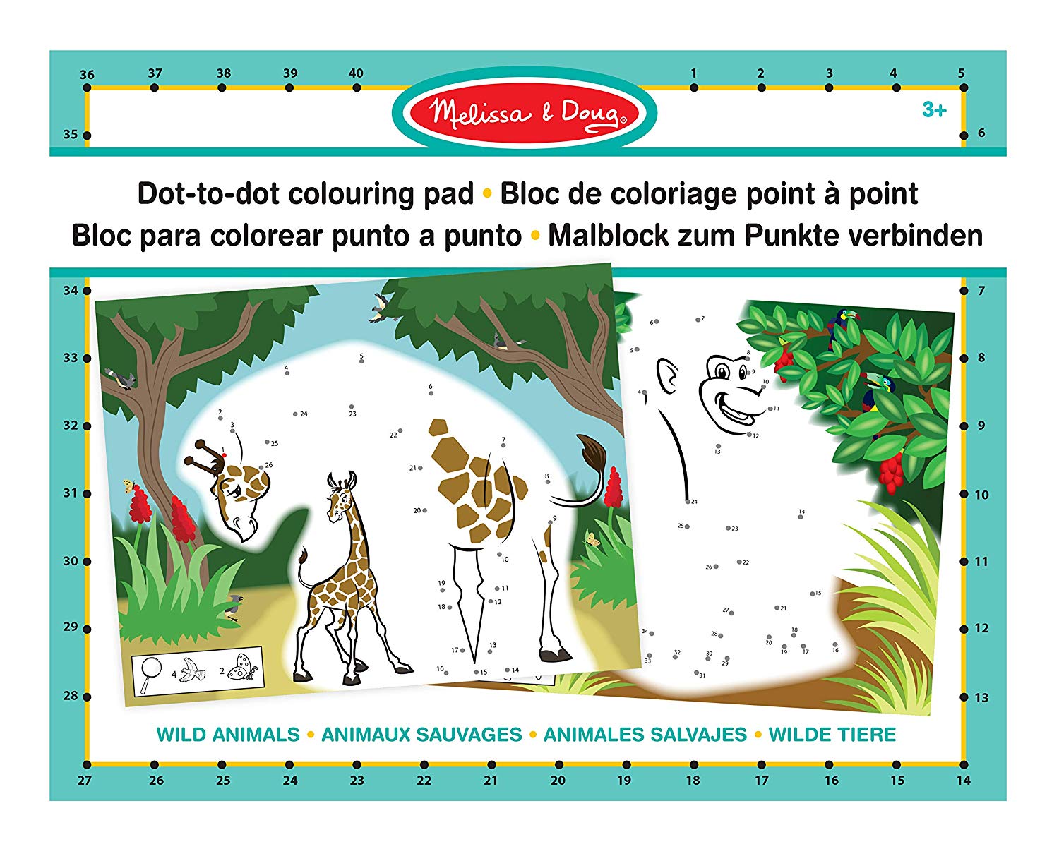 Melissa & Doug 19104 ABC 123 Colouring Pad With Pictures To Connect Wild An
