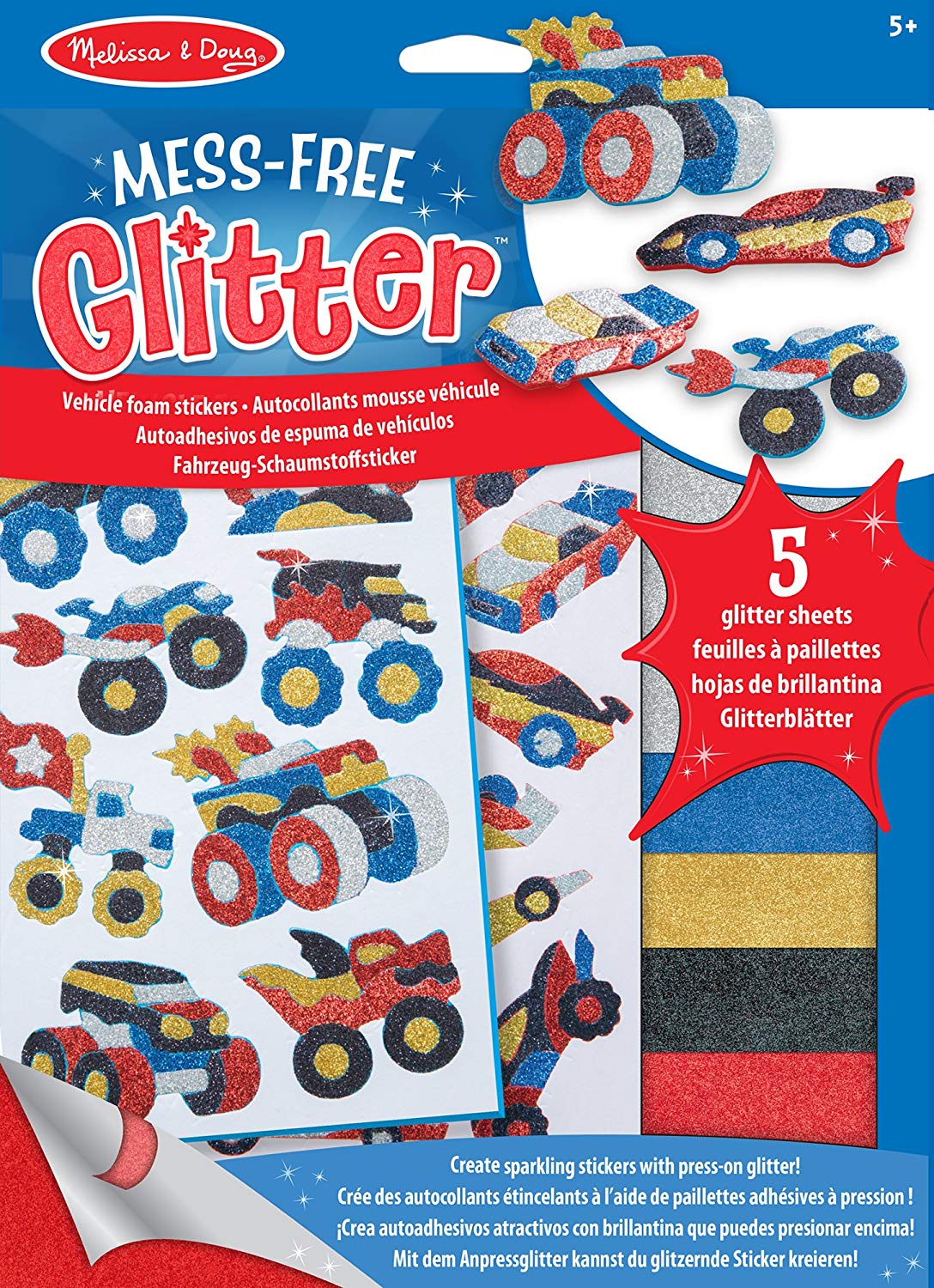 Melissa & Doug 19251 Glitter Clean And Easy Aktivitätenkit With Foam Vehicl