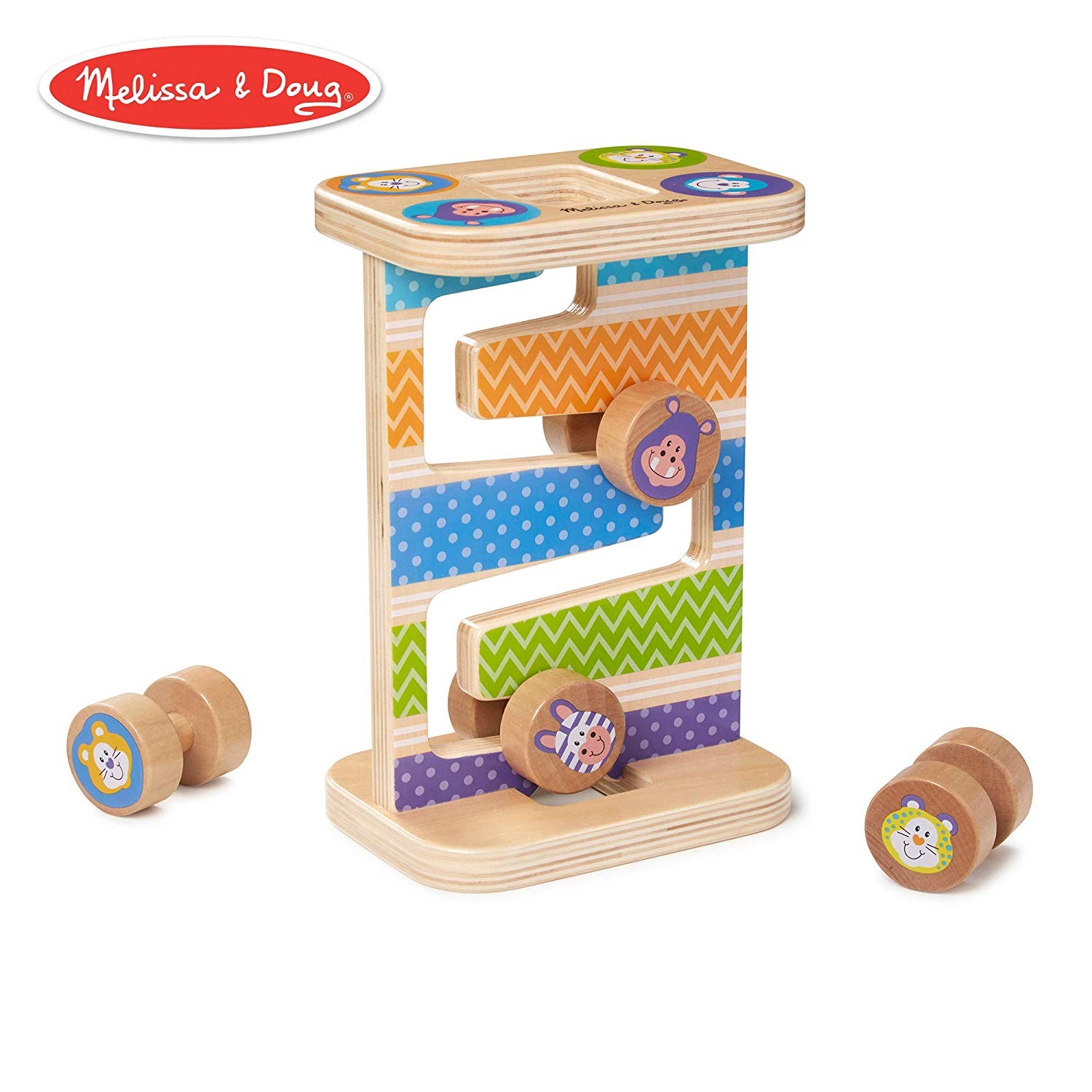 Melissa & Doug 40125 First Play Pack Of 4 Rolling Wooden Safari Aufgestzt T