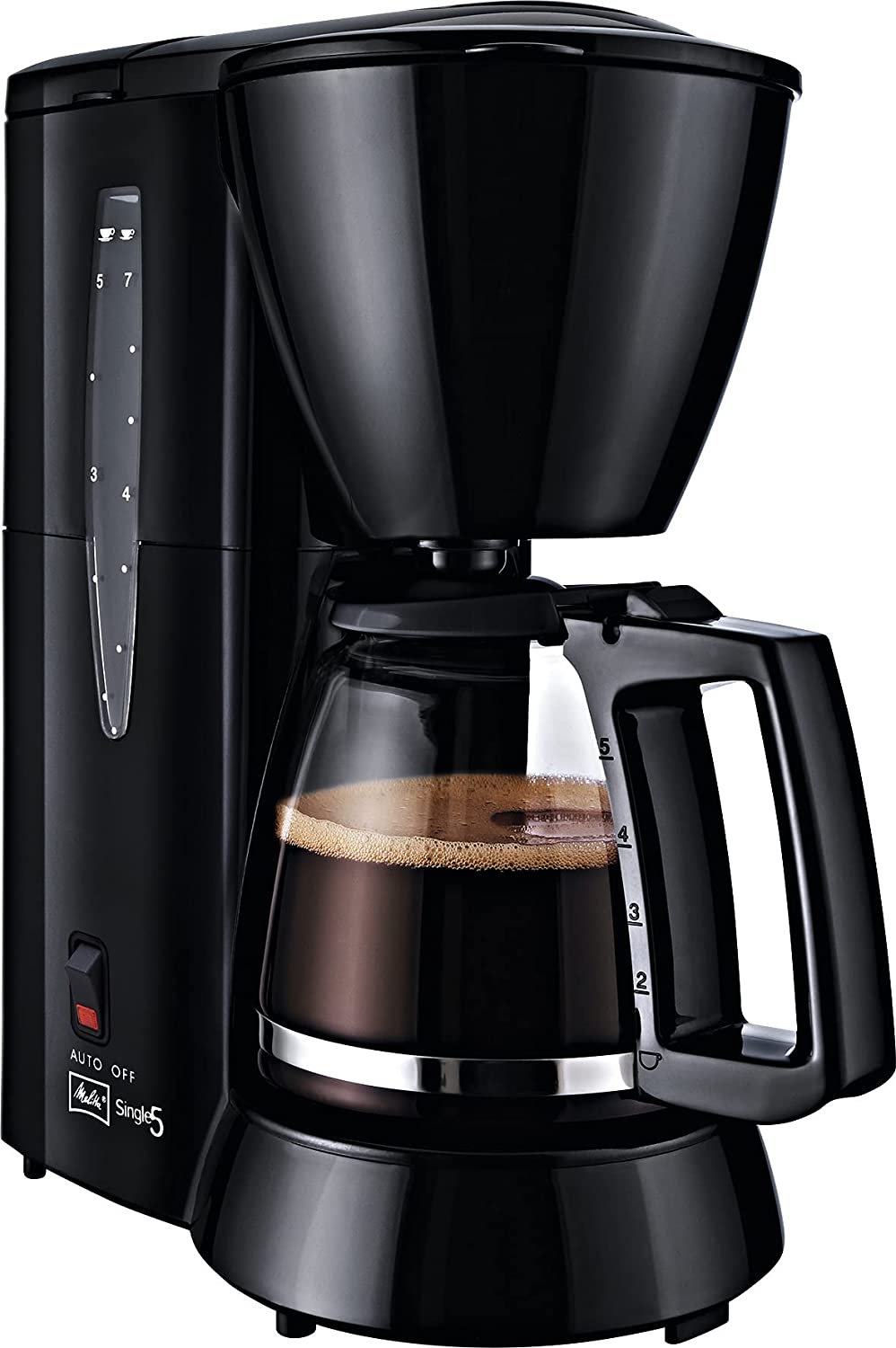 Melitta 720-1 Single Kaffeefiltermaschine 5 M, glass teapot\'s friend, drip stop, Auto power off black