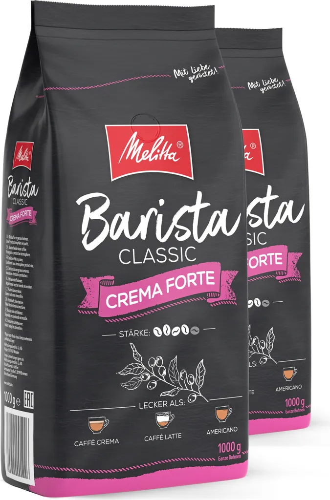 Melitta Barista Classic Crema Forte, coffee beans, for fully automatic machines, in a set