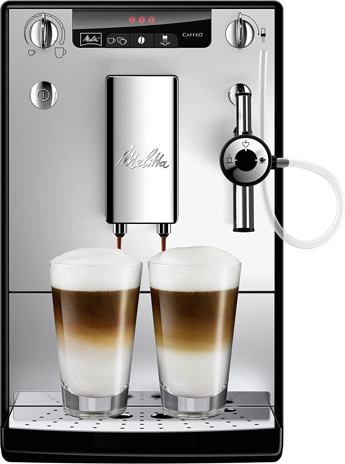 Melitta Caffeo Solo & Perfect Milk E957-101 Slim Fully Automatic Coffee Machine with Auto Cappuccinatore Automatic Cleaning Programmes Automatic Grind Volume Control