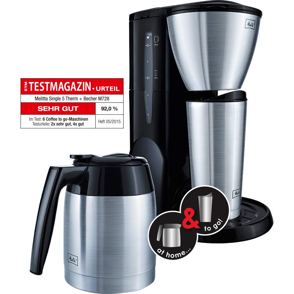 Melitta M728 Bk Sst Single5 Thermal Coffee Filter Machine And Thermos Mug –