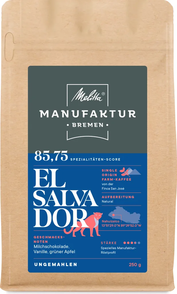 MELITTA Manufactory Coffee Specialties El Salvador Single Origin Beans 250g