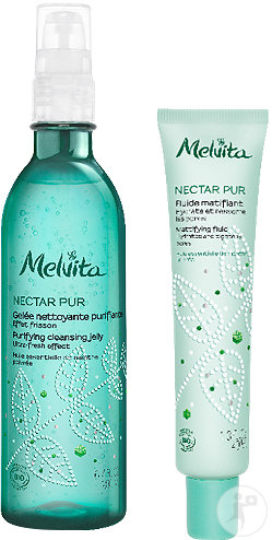 Melvita Routine For Skin With Impurities Facial Cleansing Jelly + Mattifying Balancing Fluid 2 Pro
