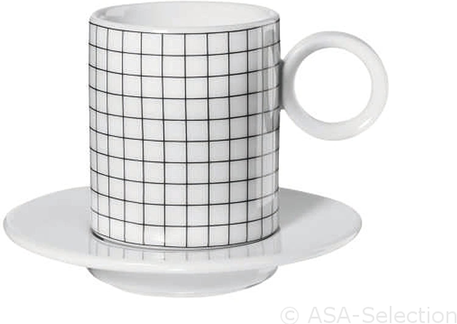 ASA Memphis 2erSet Espresso Cups Squares 0.1 Litre Diameter 5.5 cm x 6.3 cm