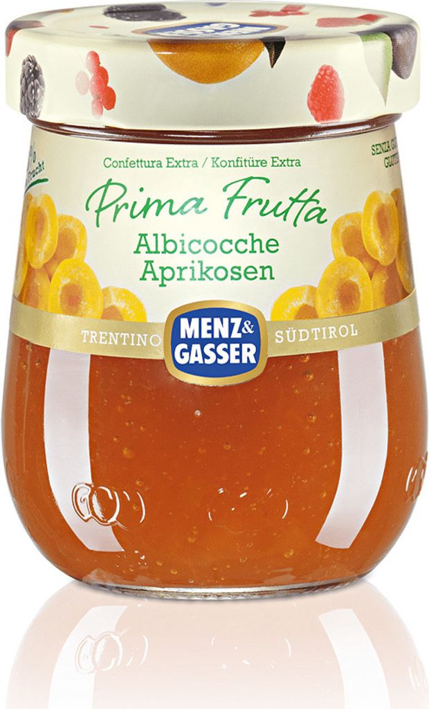 Menz und Gasser Prima Frutta Albicocche Aprikosen Konfitüre Extra 340g