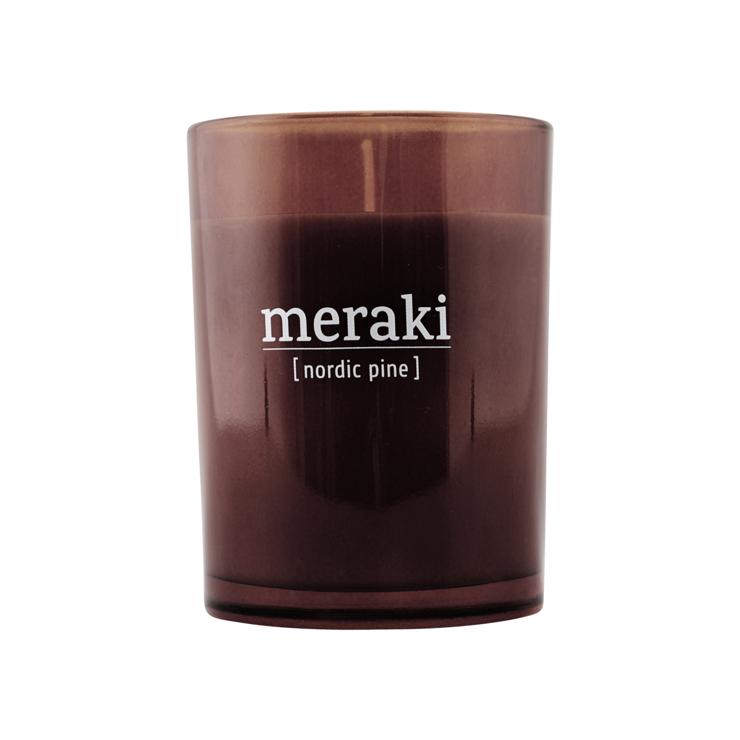 Meraki Scented Candle 35H Brown Glass