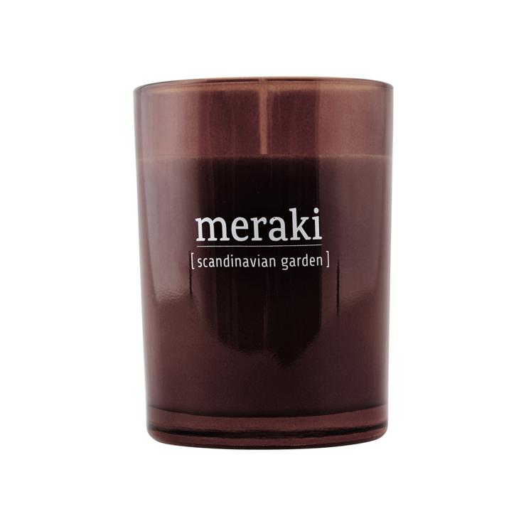 Meraki Scented Candle 35H Brown Glass