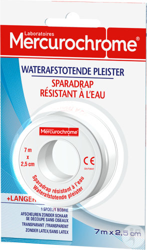 Mercurochrome water-repellent plaster 7m x 2.5cm 1 piece
