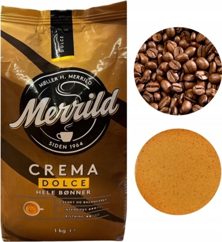 Merrild Crema Dolce bean coffee 1kg