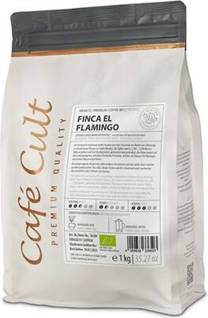- Mexico Finca El Flamingo organic in 1 kg bag, whole bean DE-ÖKO-006