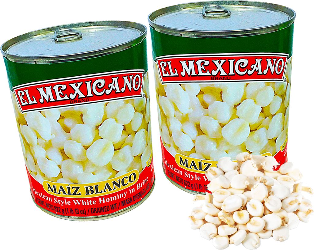 Mexican white corn - (Pack of 2) 822g each - Maiz Blanco by El Mexicano - Mais Pozolero