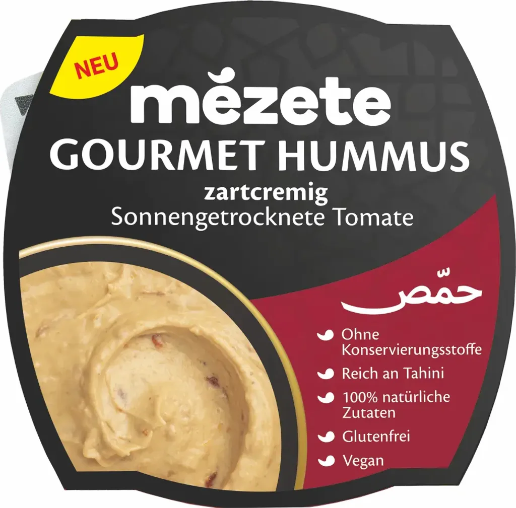 Mezete cremiger und orientalischer Hummus mit getrockneter Tomate 215g
