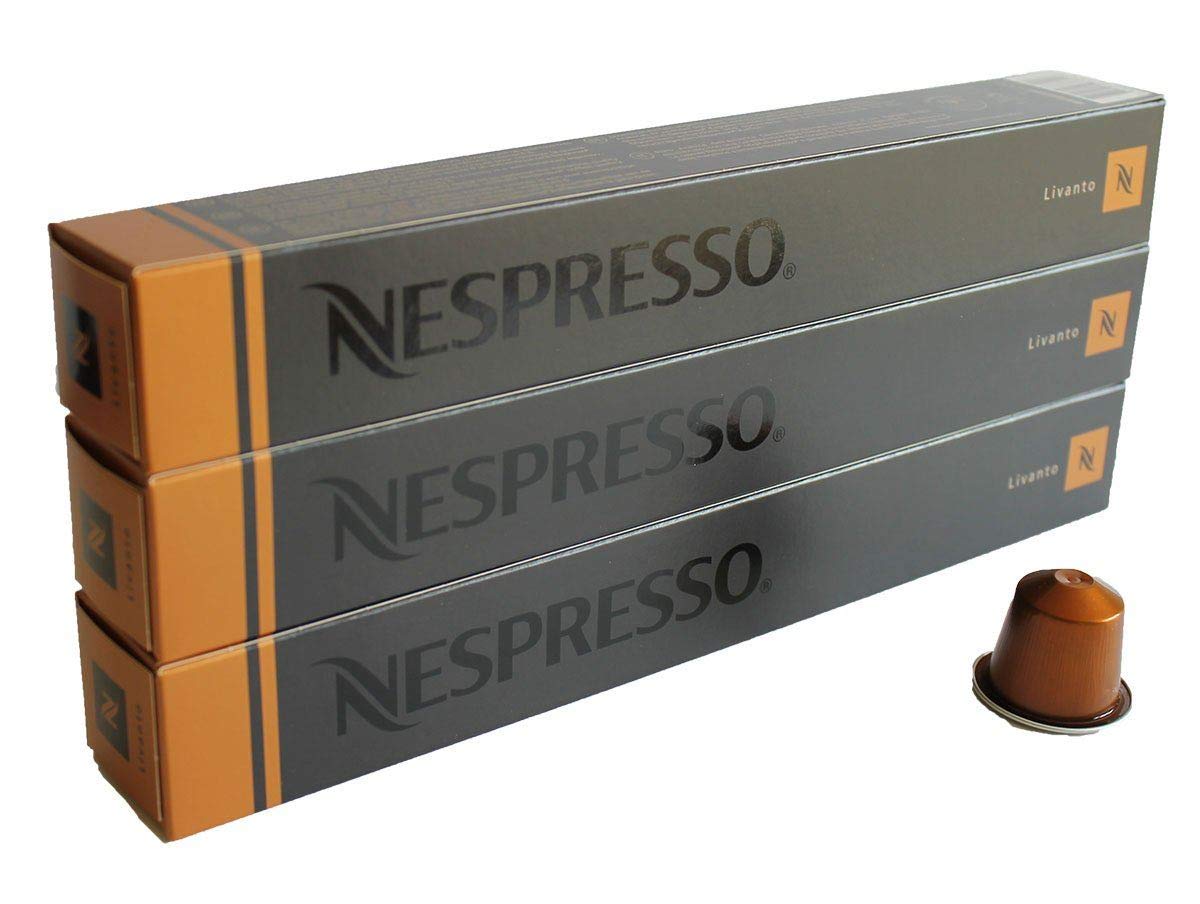 Caps, Lower Nespresso Bronze Orange 30 x LIVANTO Original Nestlé – Espresso Cafe Range