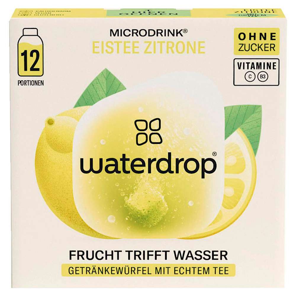 Microdrink, drink cubes iced tea, lemon