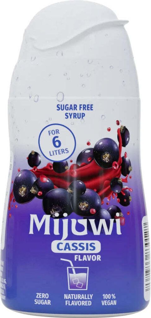 Mijuwi - Sugarfree Sirup (ohne Zucker) - zuckerfreier Getränke Sirup  - Zum Abnehmen und Sport – Cassis / 48ml