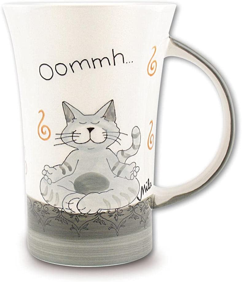 Mila GmbH Mila Ceramic Mug, Coffee Pot, Oommh Cat Pure | MI-82402 | 4045303824027