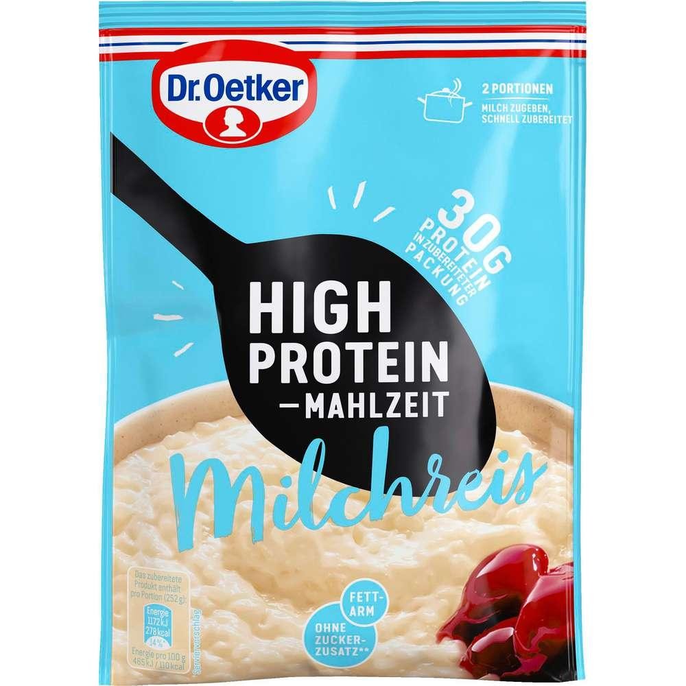 Rice pudding, high protein meal