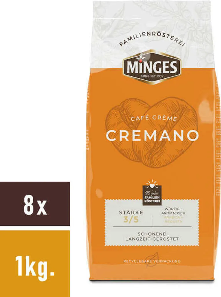 Minges Café Cremano coffee beans 8x1kg.