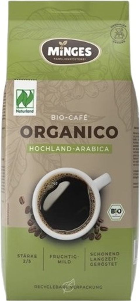 MingesCafé Organico Highland Arabica whole bean 500g