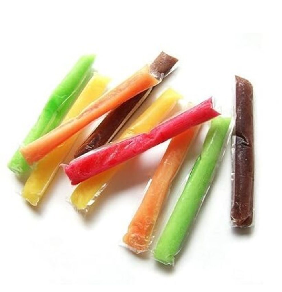 MisterCool Wassereis / Eissticks Mix, 200 Stück Stangeneis je 50 ml, Wasser Eis Drinks in verschiedenen Geschmacksrichtungen