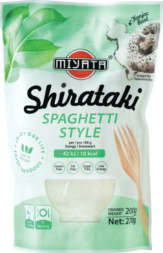 MIYATA Shirataki Konjac Noodles Spaghetti Shape 270g / 200g ATG | Spaghetti Style | LOW CARB