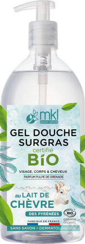 MKL Green Nature Moisturizing Shower Gel Organic Goat Milk Face Body and Hair Pump Bottle 1l