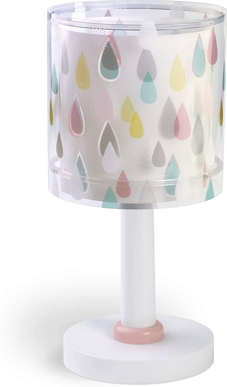 Dalber Children\'s Table Lamp Bedside Lamp Colour Rain Colour Pink 15 x 15 x 30 cm