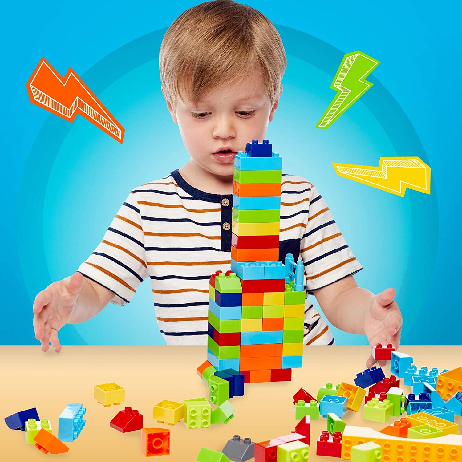 Mega Bloks GJD22 Small Building Block Box 180 Pieces Box with Building Blocks for Children Toys 2 Years +