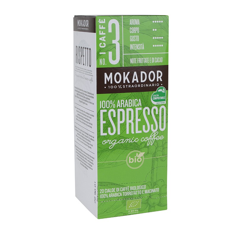 Mokador 100% Arabica Organic Pads 20 Pieces