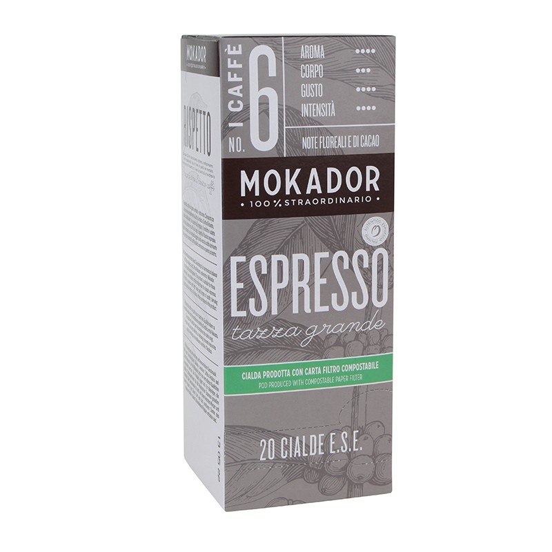 Mokador Espresso Tazza Grande Pads 20 Pcs