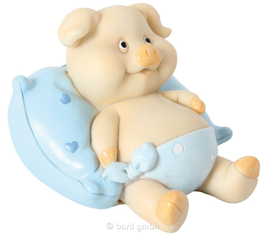 Money Box Pig With Pillow Blue 219