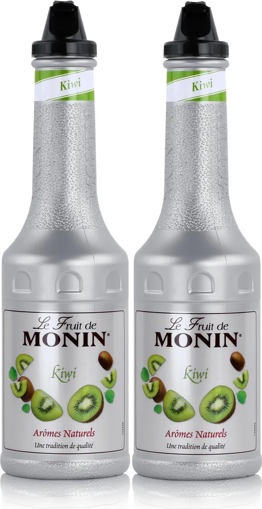 Monin Fruchtpüree Mix Kiwi 1L - Cocktails Milchshakes (2er Pack)