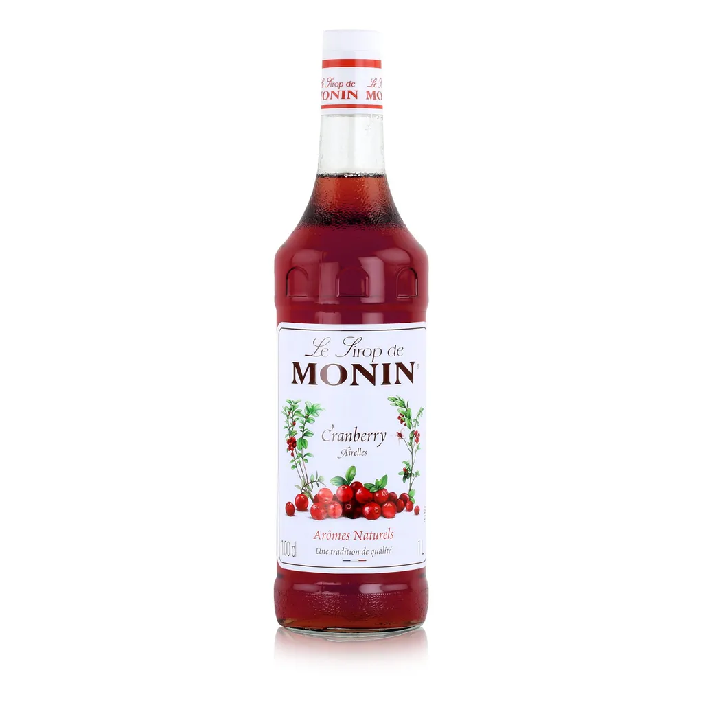Monin Sirup Cranberry 1L - Cocktails Milchshakes Kaffeesirup (1er Pack)