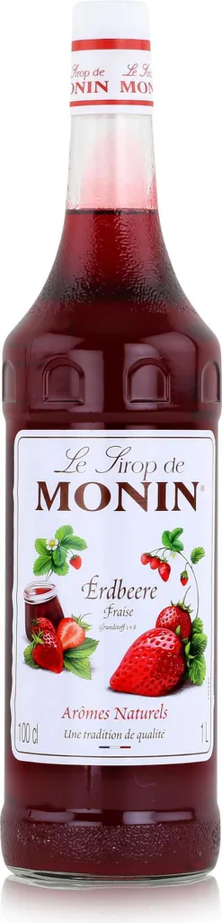 Monin Sirup Erdbeere 1 Liter - Cocktails Milchshakes Kaffeesirup (1er Pack)