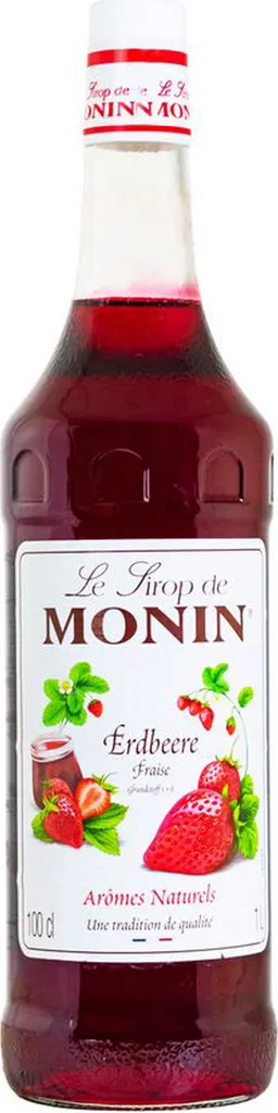 Monin Sirup Erdbeere 1 Liter - Cocktails Milchshakes Kaffeesirup (1er Pack)
