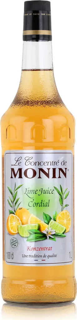 Monin Sirup Lime Juice Cordial 1 Liter - Cocktails Kaffeesirup (1er Pack)