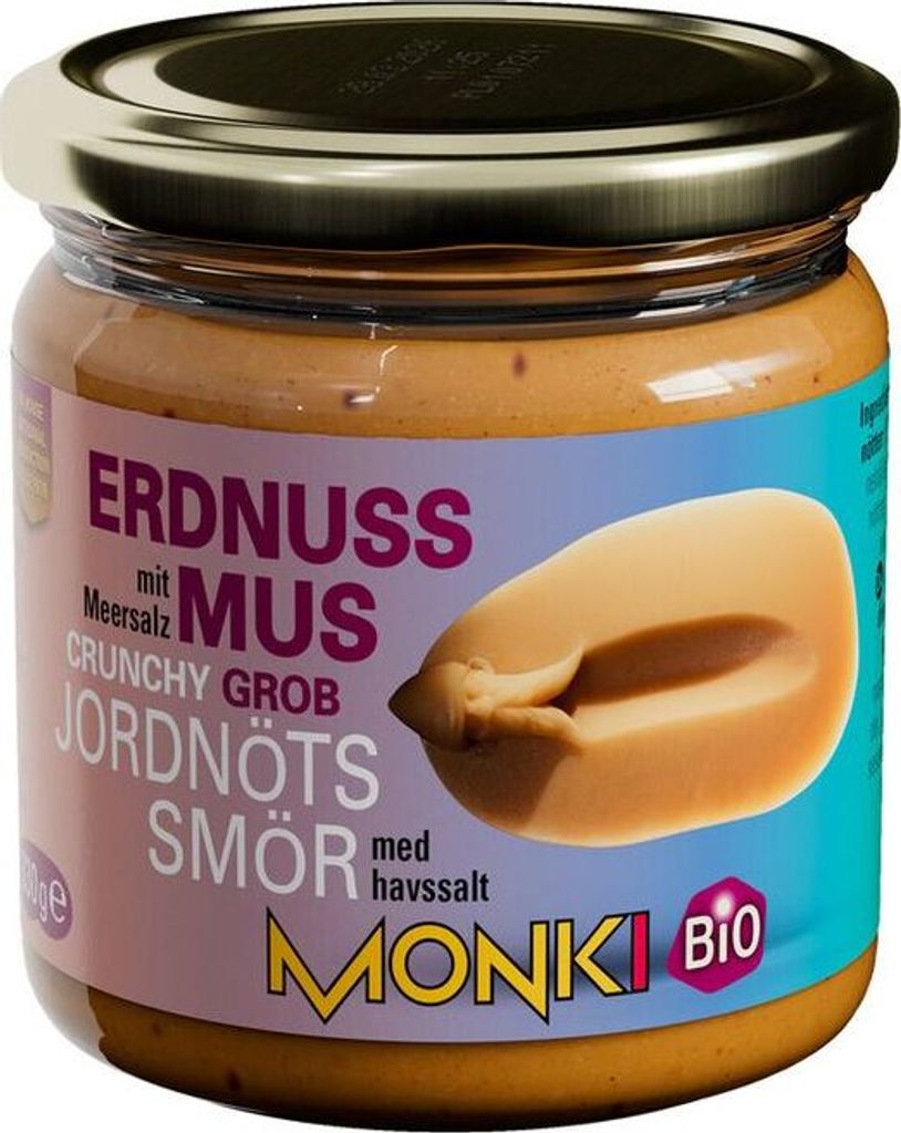 Monki Erdnussmus grob mit Salz -- 330g