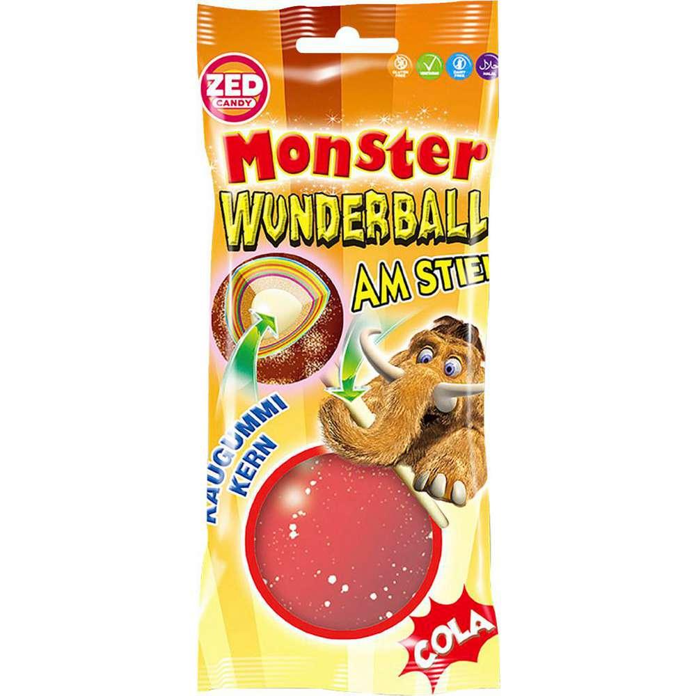 Monster Wonderball on a stick, with chewing gum core