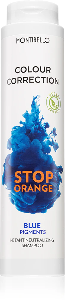 Montibello Color Correction Stop Orange Shampoo for lightened and blonde hair neutralizes brass undertones