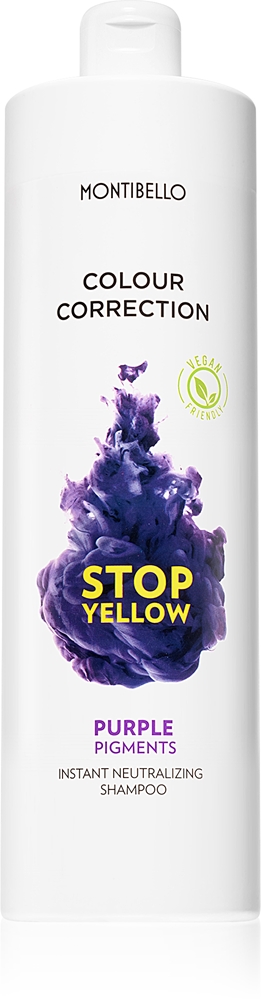 Montibello Colour Correction Stop Yellow Shampoo for lightened and blonde hair neutralizes yellow discoloration